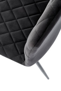 SCAUN DINING K525, NEGRU/NEGRU, TAPITERIE DIN CATIFEA SI PICIOARE DIN METAL, STIL MODERN - Img 4