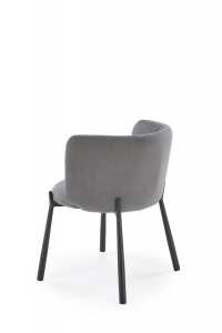 SCAUN DINING K531, GRI/NEGRU, TAPITERIE DIN CATIFEA SI PICIOARE DIN METAL, STIL MODERN - Img 2