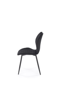 SCAUN DINING K569, NEGRU 66/NEGRU, TAPITERIE DIN CATIFEA SI PICIOARE DIN METAL, STIL MODERN - Img 3