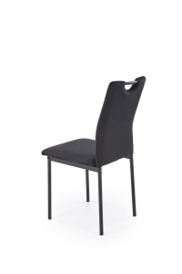 SCAUN DINING K577, NEGRU 66/NEGRU, TAPITERIE DIN CATIFEA SI PICIOARE DIN METAL, STIL MODERN - Img 2