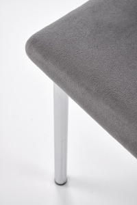 SCAUN DINING K578, GRI 21/CROM, TAPITERIE DIN CATIFEA SI PICIOARE DIN METAL, STIL MODERN - Img 6