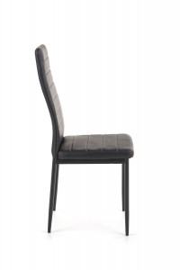 SCAUN DINING K70, NEGRU/NEGRU, CU TAPITERIE DIN PIELE ECOLOGICA SI PICIOARE DIN METAL, STIL MODERN - Img 4
