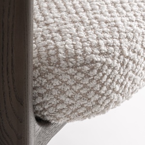 SCAUN DINING KELAN, REALIZAT DIN LEMN DE FRASIN SI TEXTIL BOUCLE, CULOARE BEJ, REALIZAT MANUAL, VICAL HOME - Img 6