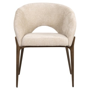 SCAUN DINING KENZI, REALIZAT DIN METAL SI TEXTIL, CULOARE CREM, DESIGN DEOSEBIT, RICHMOND INTERIORS - Img 6