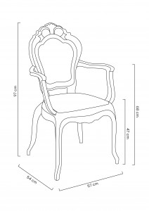 SCAUN DINING KING ARM, NEGRU, DIN POLICARBONAT, STIL MODERN - Img 6