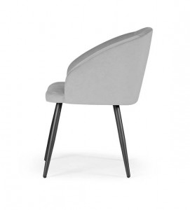 SCAUN DINING KORFU, GRI/NEGRU, TAPITERIE DIN CATIFEA SI PICIOARE DIN METAL, STIL MODERN - Img 4