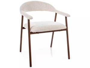 SCAUN DINING LAGOS D RAVEN, BEJ DESCHIS 22/NUC, TAPITERIE DIN TEXTIL SI PICIOARE DIN METAL, STIL MODERN