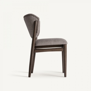 SCAUN DINING LAIVES, MARO DESCHIS SI GRI, REF. 35692, PRELUCRAT MANUAL, CONFECTIONAT DIN LEMN DE FRASIN SI TEXTIL, STIL MODERN - Img 3