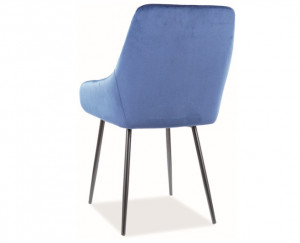 SCAUN DINING/LIVING ALBI 91, ALBASTRU/NEGRU, TAPITAT IN CATIFEA/METAL, STIL MODERN, SIGNAL - Img 2