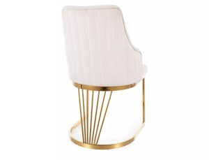 SCAUN DINING/LIVING ALURE VELVET, BEJ BLUVEL 22, CONFECTIONAT DIN METAL SI CATIFEA, STIL MODERN - Img 4