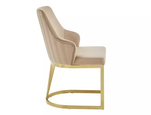 SCAUN DINING/LIVING ALURE VELVET, BEJ BLUVEL 28, CONFECTIONAT DIN METAL SI CATIFEA, STIL MODERN - Img 9