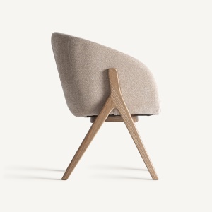 SCAUN DINING LUPIN, DIN LEMN DE FRASIN SI TEXTIL, CULOARE BEJ/MARO, DESIGN CONTEMPORAN, VICAL HOME - Img 3
