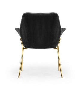SCAUN DINING MARGOT, NEGRU/AURIU, TAPITERIE DIN CATIFEA SI PICIOARE DIN METAL, STIL MODERN, ATR - Img 3