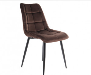SCAUN DINING, MARO BLUVEL 48/NEGRU MAT, TAPITERIE DIN CATIFEA SI PICIOARE DIN METAL, STIL MODERN