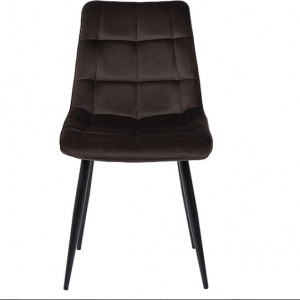 SCAUN DINING, MARO BLUVEL 48/NEGRU MAT, TAPITERIE DIN CATIFEA SI PICIOARE DIN METAL, STIL MODERN - Img 3