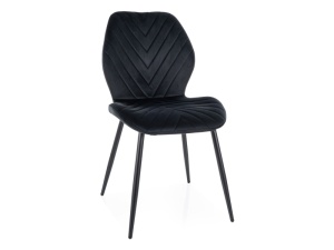 SCAUN DINING MIKE, NEGRU BLUVEL 19/NEGRU MAT, TAPITERIE DIN CATIFEA SI PICIOARE DIN METAL, STIL MODERN