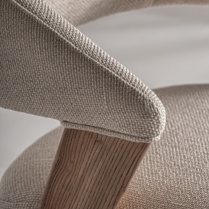 SCAUN DINING MOENA, MARO DESCHIS, REF. 35851, PRELUCRAT MANUAL, CONFECTIONAT DIN LEMN DE STEJAR SI TEXTIL, STIL MODERN - Img 6