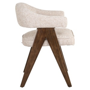 SCAUN DINING, MORI, REALIZAT DIN LEMN DE CAUCIUC, SPUMA SI TEXTIL, CULOARE CREM/NATUR, DESIGN DEOSEBIT, RICHMOND INTERIORS - Img 6