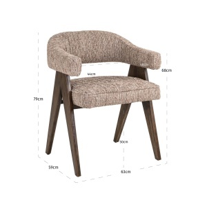 SCAUN DINING, MORI, REALIZAT DIN METAL DE CAUCIUC, FURNIR SI TEXTIL IGNIFUG, CULOARE CAPPUCCINO, DESIGN DEOSEBIT, RICHMOND INTERIORS - Img 3