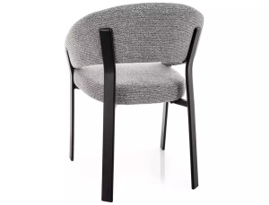 SCAUN DINING NAGOJA, GRI 254/NEGRU MAT, TAPITERIE DIN TEXTIL SI PICIOARE DIN METAL, STIL MODERN - Img 3