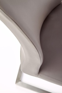 SCAUN DINING OPAL GRI/CROM, TAPITERIE DIN PIELE ECOLOGICA SI PICIOARE DIN OTEL PERIAT, STIL MODERN - Img 4