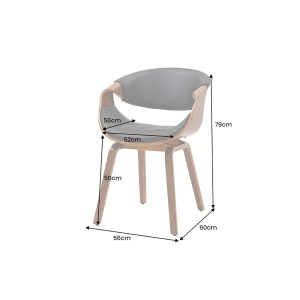 SCAUN DINING, ORGANIC, PIELE ECO SI FURNIR DE NUC, CULOARE NATUR/NEGRU, ARTIM GROUP SELECTION - Img 10