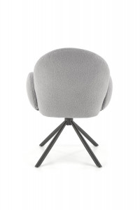 SCAUN DINING PIVOTANT K498, GRI/NEGRU, TAPITERIE BOUCLE SI PICIOARE DIN METAL, STIL MODERN - Img 7