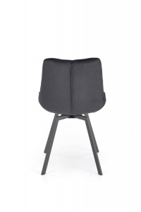 SCAUN DINING PIVOTANT K519, NEGRU/NEGRU, TAPITERIE DIN CATIFEA SI PICIOARE DIN METAL, STIL MODERN - Img 2