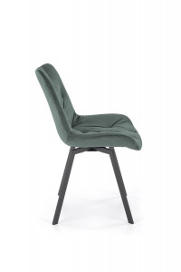 SCAUN DINING PIVOTANT K519, VERDE/NEGRU, TAPITERIE DIN CATIFEA SI PICIOARE DIN METAL , STIL MODERN - Img 6