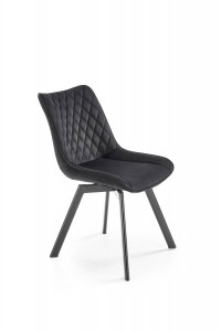 SCAUN DINING PIVOTANT K520, NEGRU/NEGRU, TAPITERIE DIN CATIFEA SI PICIOARE DIN METAL , STIL MODERN - Img 2