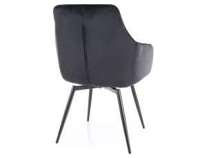 SCAUN DINING PIVOTANT STIL SERVIO, NEGRU BLUVEL 19/NEGRU, CU TAPITERIE DIN CATIFEA SI PICIOARE DIN METAL, STIL MODERN - Img 3