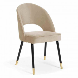 SCAUN DINING PONTE PLUS, CATIFEA BEJ, PICIOARENEGRU/AURIU, STIL MODERN