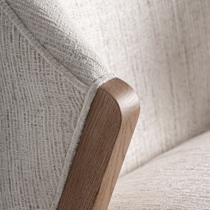 SCAUN DINING PRATI, REALIZAT DIN LEMN DE PIN SI TEXTIL, CULOARE MARO/BEJ, REALIZAT MANUAL, VICAL HOME - Img 5