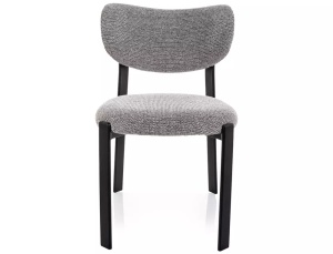 SCAUN DINING RIN, GRI 254/NEGRU MAT, TAPITERIE DIN TEXTIL SI PICIOARE DIN METAL, STIL MODERN - Img 2