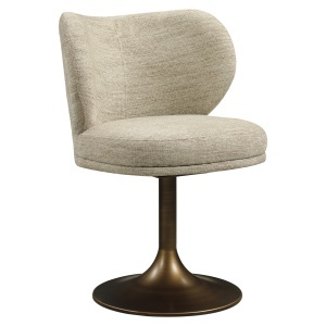 SCAUN DINING ROTATIV AMELY, DIN METAL SI TEXTIL, DE CULOARE CUPRU/CREM, RICHMOND INTERIORS
