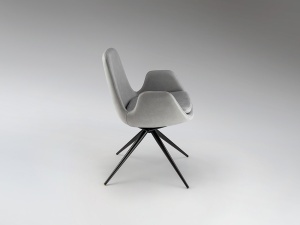 SCAUN DINING ROTATIV, DIN METAL SI TEXTIL, ZUNA, DE CULOARE GRI, DESIGN MODERN, SCHULLER - Img 7