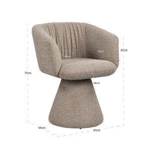 SCAUN DINING ROTATIV, MADELINE, REALIZAT DIN METAL SI TEXTIL, CULOARE CAFEA, DESIGN DEOSEBIT, RICHMOND INTERIORS - Img 8
