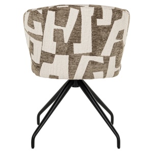 SCAUN DINING ROTATIV MILLY, REALIZAT DIN METAL, LEMN DE FAG SI TEXTIL, CULOARE BEJ, DESIGN DEOSEBIT, RICHMOND INTERIORS - Img 5