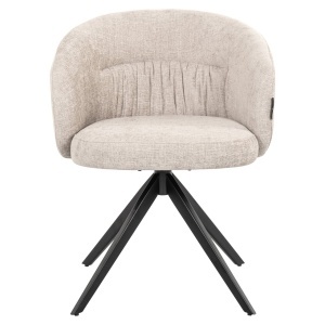 SCAUN DINING ROTATIV OLIVIA, REALIZAT DIN METAL SI TEXTIL, CULOARE CREM, DESIGN DEOSEBIT, RICHMOND INTERIORS - Img 7