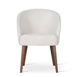 SCAUN DINING SENI ARTE SUPREME, CONFECTIONAT DIN LEMN, SPUMA, ARCURI SI TEXTIL, BEJ/NATURAL, STIL MODERN - Img 2