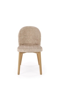 SCAUN DINING STIL BASSO, BEJ 14/STEJAR NATURAL, CU TAPITERIE DIN STOFA SI PICIOARE DIN LEMN MASIV, STIL CLASIC - Img 4