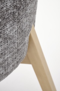 SCAUN DINING STIL BASSO, GRI 96/STEJAR NATURAL, CU TAPITERIE DIN STOFA SI PICIOARE DIN LEMN MASIV, STIL CLASIC - Img 7