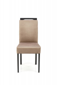 SCAUN DINING STIL CLARION 2, BEJ MONOLITH 09/NEGRU, CU TAPITERIE DIN STOFA FINA SI PICIOARE DIN LEMN MASIV, STIL CLASIC - Img 4