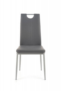 SCAUN DINING STIL K202, GRI/CROM, CU TAPITERIE DIN PIELE ECOLOGICA SI PICIOARE DIN METAL, STIL MODERN - Img 3
