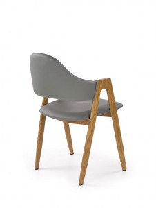 SCAUN DINING STIL K247, GRI/STEJAR, CU TAPITERIE DIN PIELE ECOLOGICA SI PICIOARE DIN METAL, STIL MODERN - Img 2