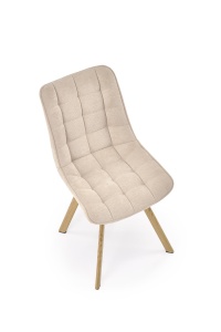 SCAUN DINING STIL K332, BEJ 23/STEJAR, CU TAPITERIE DIN TEXTIL SI PICIOARE DIN METAL, STIL MODERN - Img 5