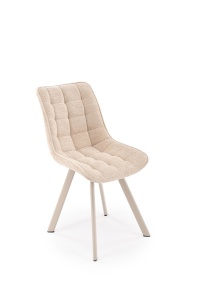 SCAUN DINING STIL K332, BEJ 28/CASMIR, CU TAPITERIE DIN TEXTIL SI PICIOARE DIN METAL, STIL MODERN