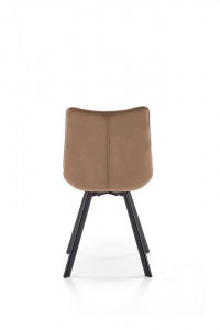 SCAUN DINING STIL K332, BEJ/NEGRU, CU TAPITERIE DIN CATIFEA SI PICIOARE DIN METAL, STIL MODERN - Img 5