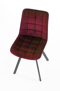 SCAUN DINING STIL K332, BORDO/NEGRU, CU TAPITERIE DIN CATIFEA SI PICIOARE DIN METAL, STIL MODERN - Img 5