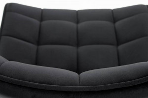 SCAUN DINING STIL K332, NEGRU/NEGRU, CU TAPITERIE DIN CATIFEA SI PICIOARE DIN METAL, STIL MODERN - Img 6